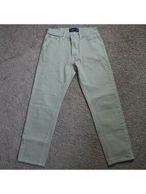 Abercrombie & Fitch 90s Straight Jeans Mens Tag 29x30 Act 28x27 Khaki Stretch
